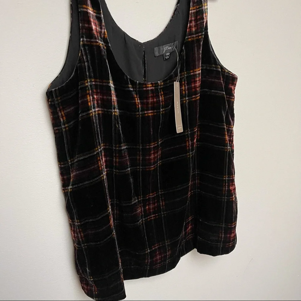 J. Crew Velour Plaid Top